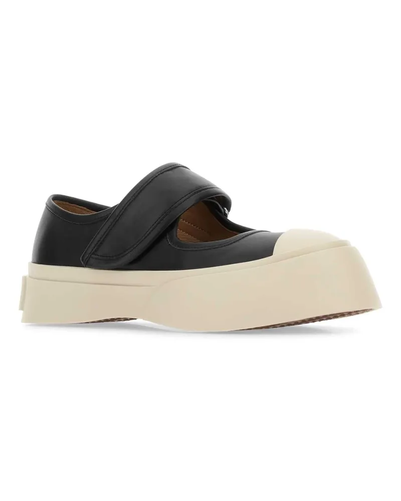 Marni Women's Black Leather Mary Jane Sneakers Black