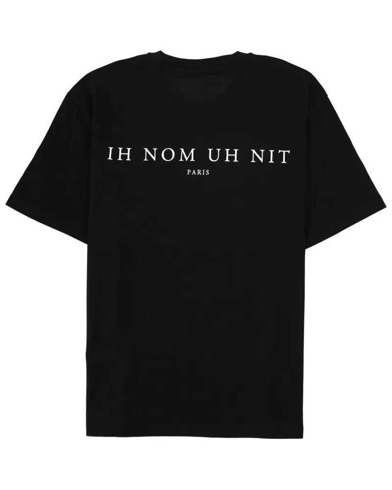 IH NOM UH NIT Newspaper Mask Print T-Shirt — Black Black