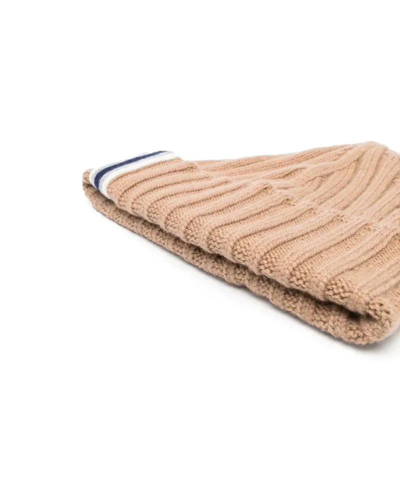 Fedeli Men's Ribbed-Knit Cashmere Beanie Aw22 M Beige
