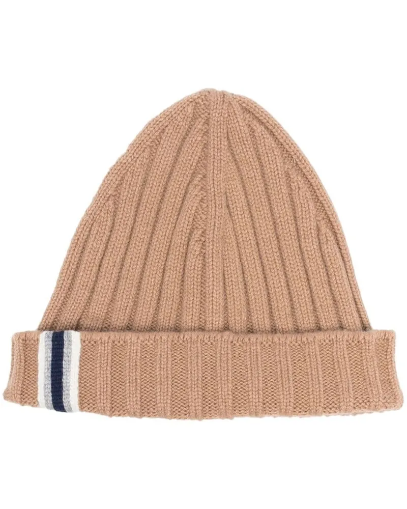 Fedeli Men's Ribbed-Knit Cashmere Beanie Aw22 M Beige
