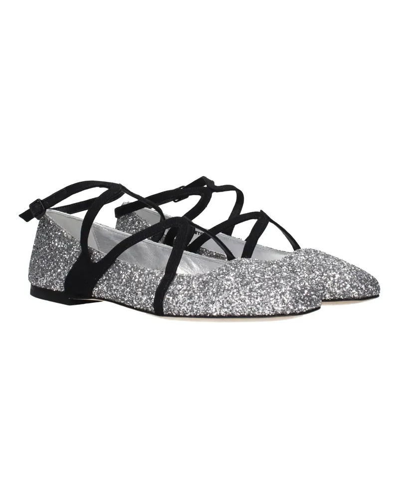 Jimmy Choo Women's Gray Plastic Ballet Flats Silver