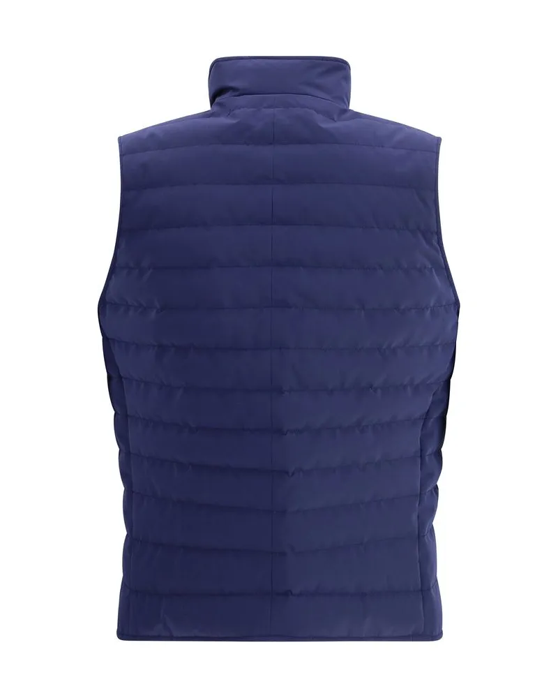 Brunello Cucinelli Men's Blue Polyester Sleeveless Jacket Clothing Navy
