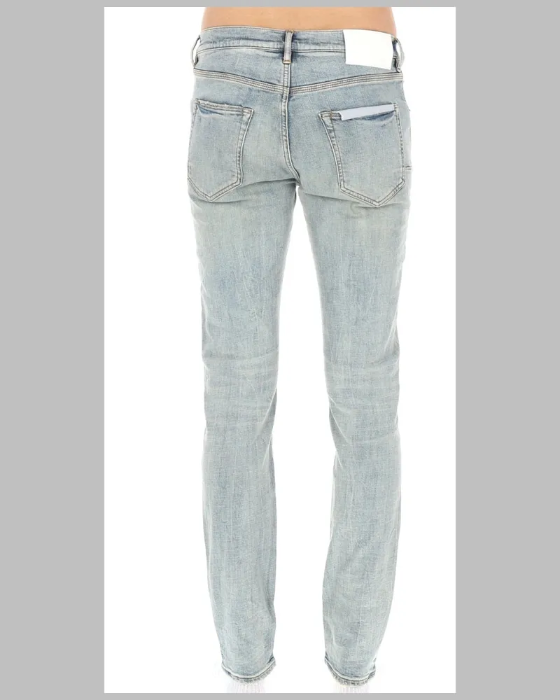 PURPLE BRAND Skinny Fit Fade-Down Denim Jeans — Blue Blue