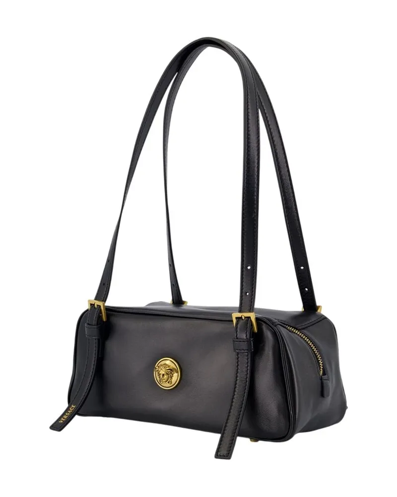 Versace Lambskin Leather Shoulder Bag — Black Black