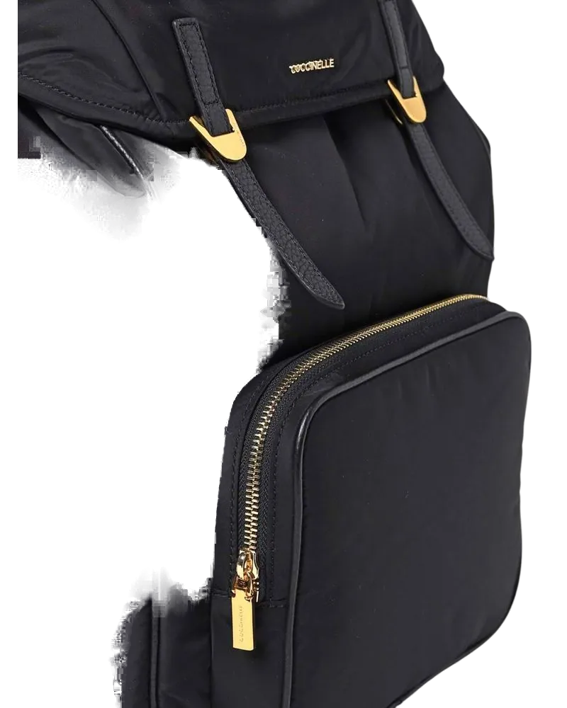 Coccinelle Women's Backpack Black Polyester Bags - Backpacks Black