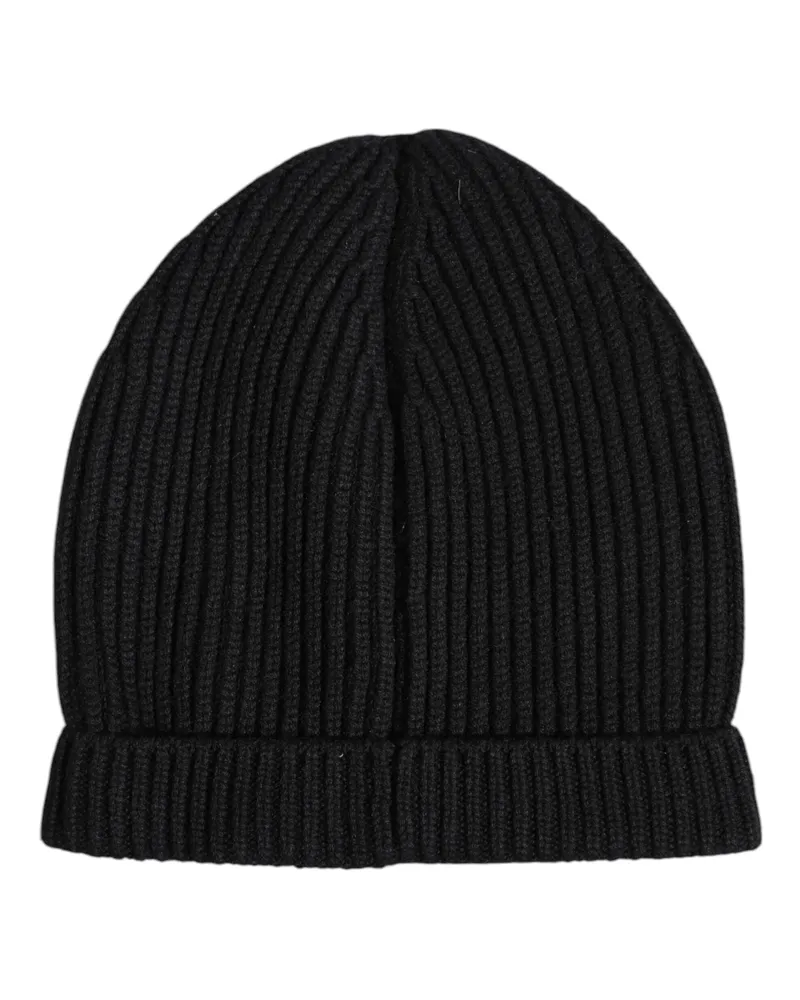 Dolce & Gabbana Men's Black Cashmere Knitted Winter Beanie Hat Black