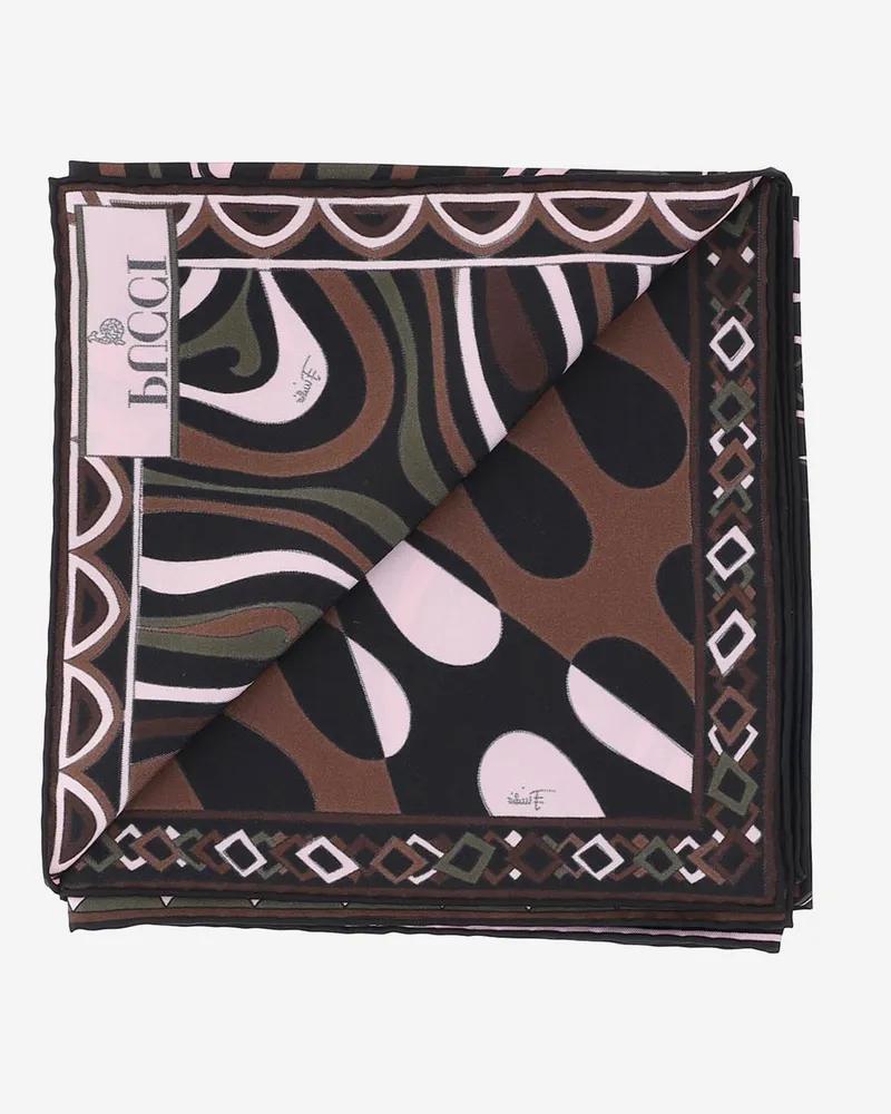 Emilio Pucci Geometric Silk Scarf — Pink Pink
