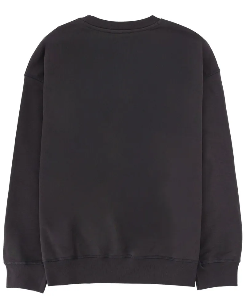 Ganni Organic Cotton Print Sweatshirt — Charcoal Charcoal