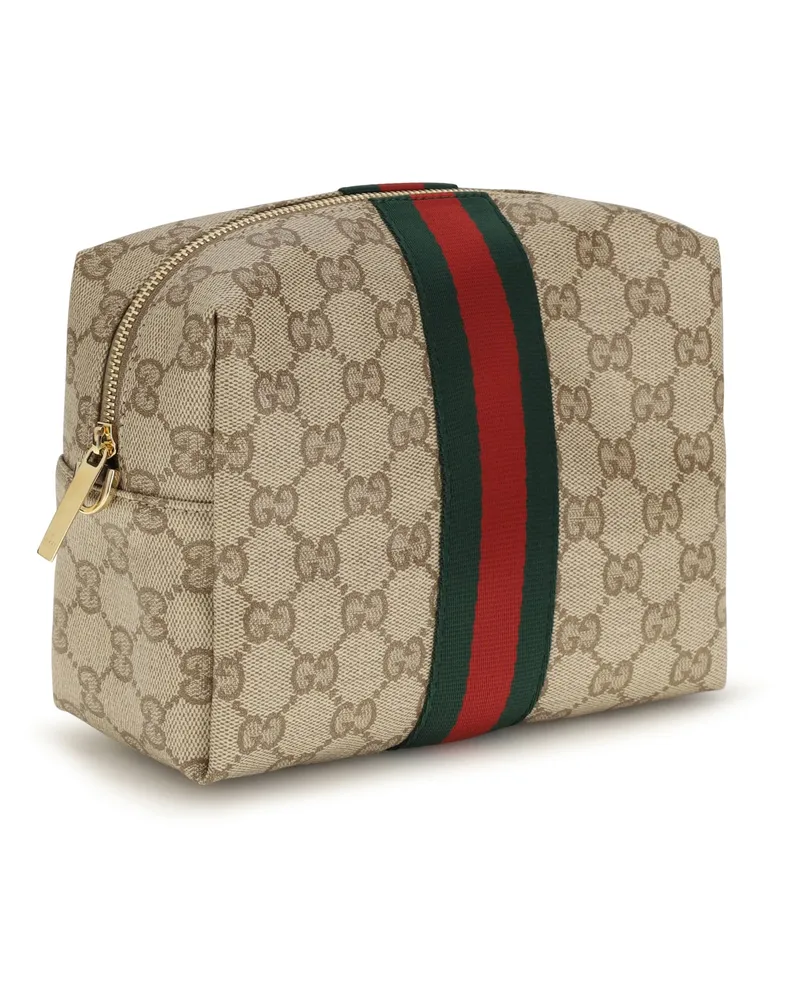 Gucci GG Canvas with Web Stripe Shoulder Bag — Beige Beige