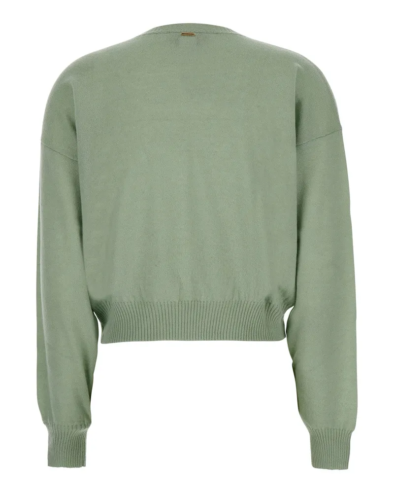 Twin-Set Women Sweater Green Cashmere And Silk Tops Top Green