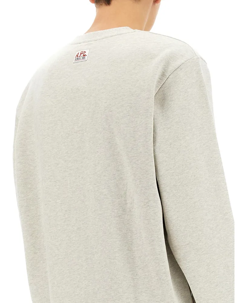 A.P.C. Logo Cotton Sweatshirt — Gray Gray