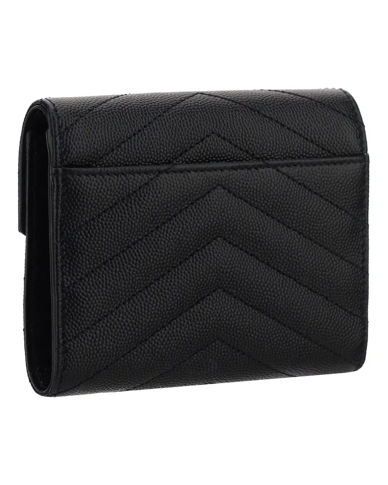 Saint Laurent Women's Cassandre Matelassé Wallet Nero Calf Leather Bos Taurus Black