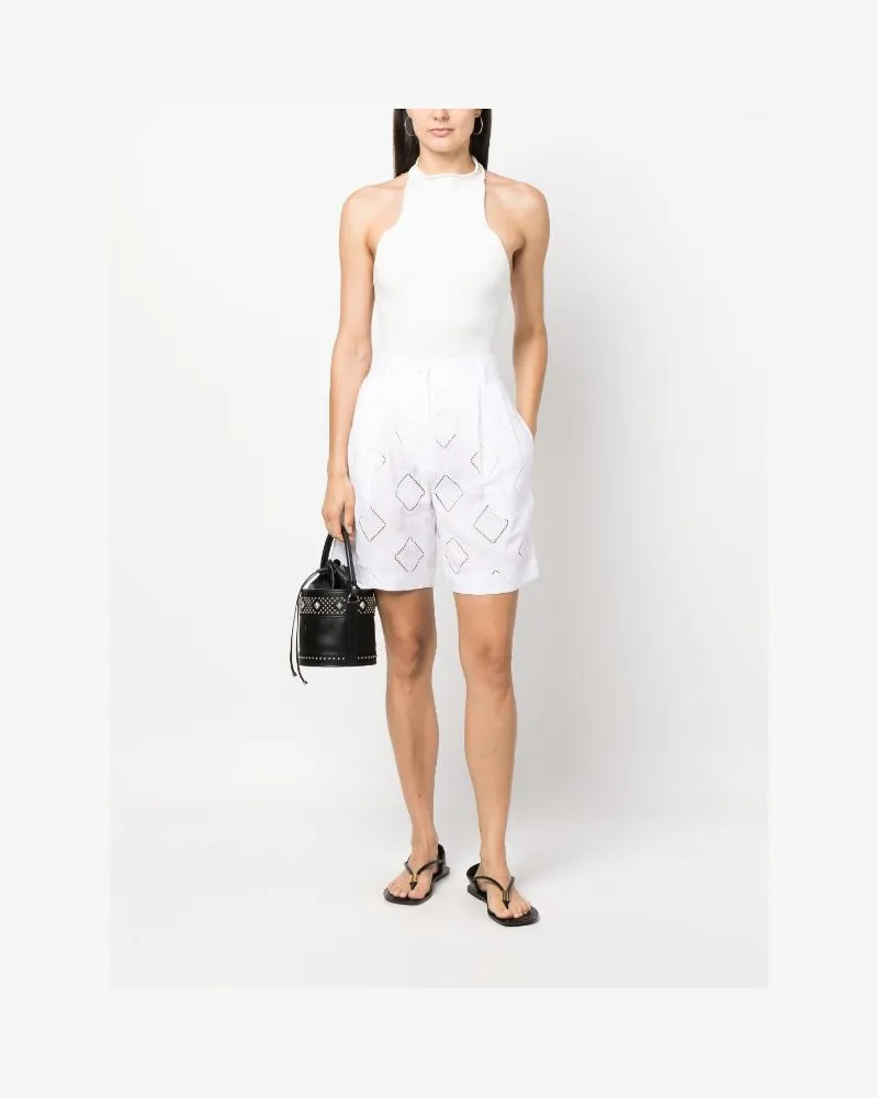 Kiton Women's Perforated-Detailed Shorts Ss23 W White