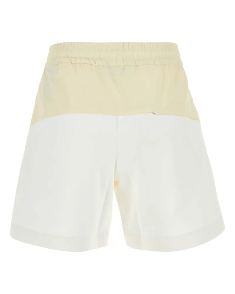 Herno Women's Two-Tone Stretch Cotton Blend And Nylon Shorts Bianco White