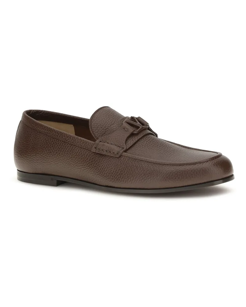 Valentino Garavani Vlogo Loafers — Brown Light