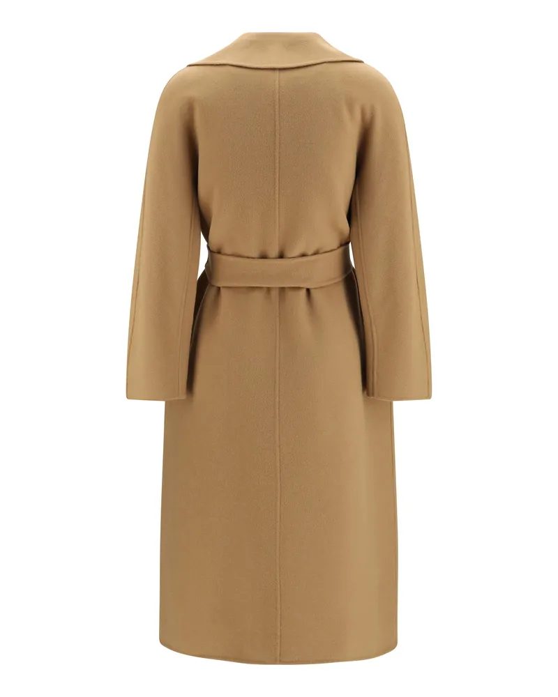 Max Mara Women's Long Robe Coat Camel Wool, Cashmere & Silk Fleece Wool (ovis Aries Camel