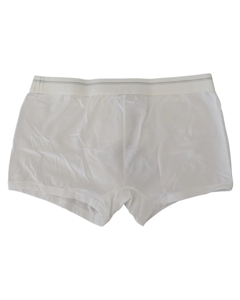 Dolce & Gabbana Men White Cotton Blend Regular Boxer Underwear Modal Elastane Clothing White