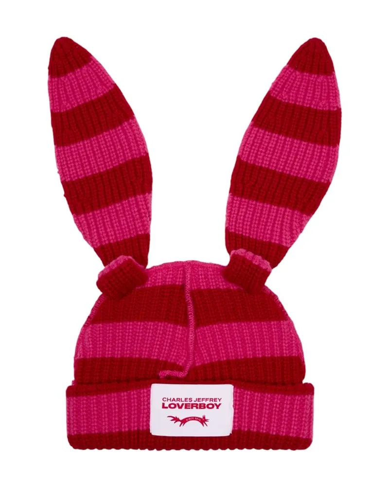 Charles Jeffrey Loverboy Unisex Chunky Rabbit Beanie -  Wool Pink Accessories Hats Pink