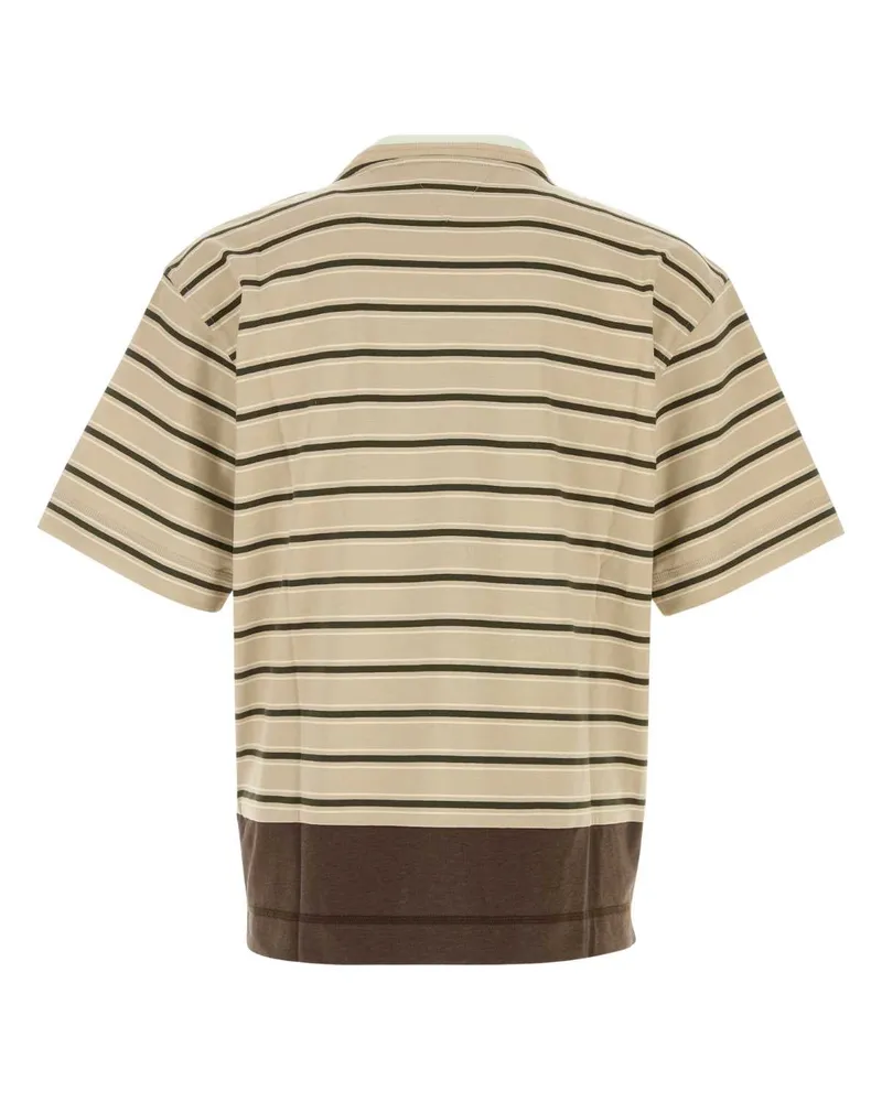 Bottega Veneta Striped Cotton T-shirt — Beige Beige
