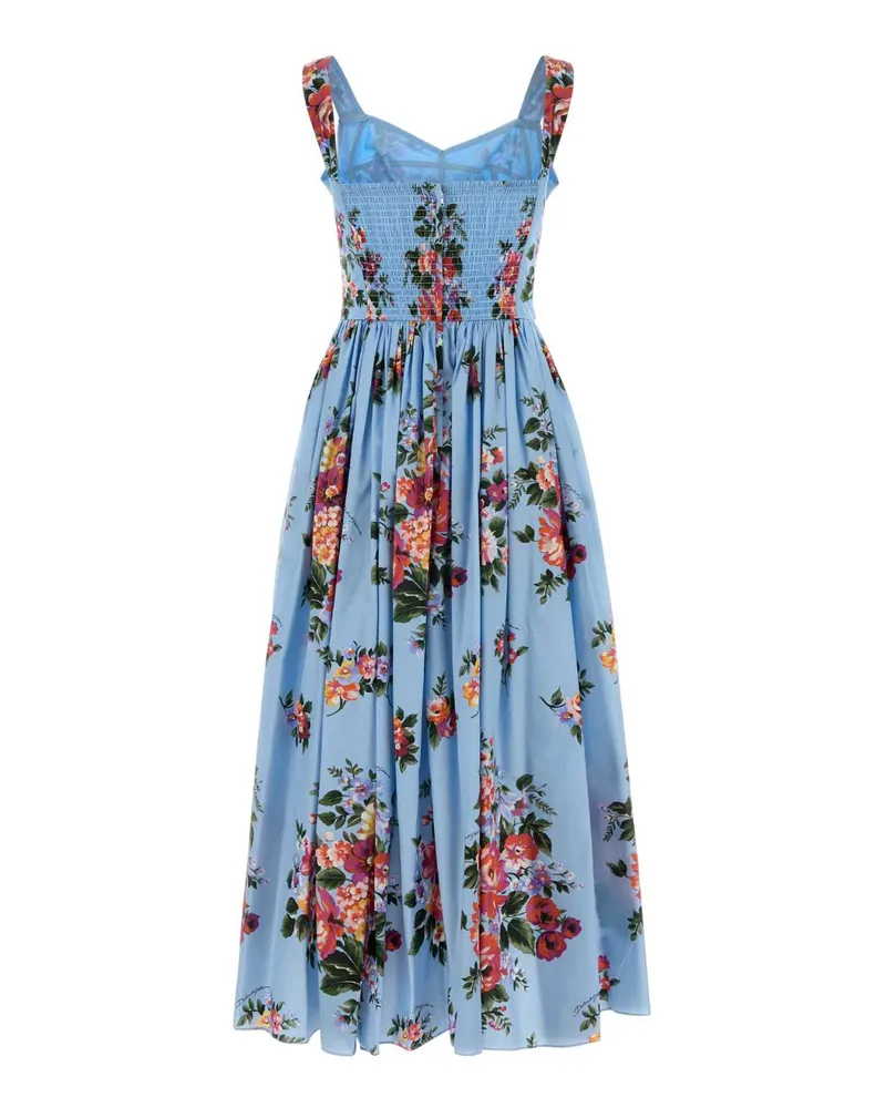 Dolce & Gabbana Mazzfiorifceleste Exterior: Cotton Abiti Dress Blue