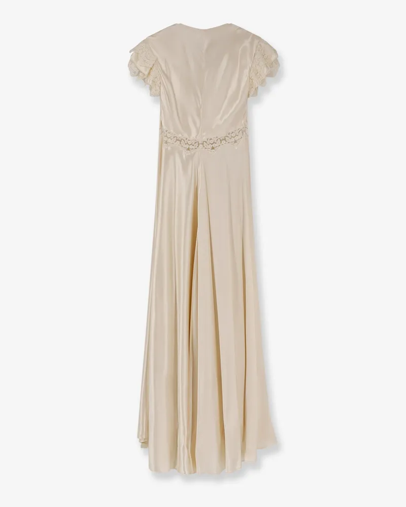 Alberta Ferretti Women's Viscose Long Dress Beige Beige
