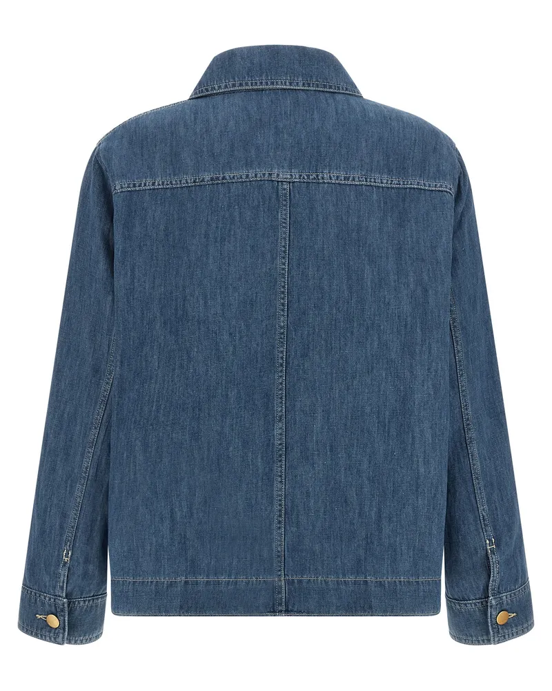 Max Mara Women's Blue Cotton Denim Jacket Clothing Blue