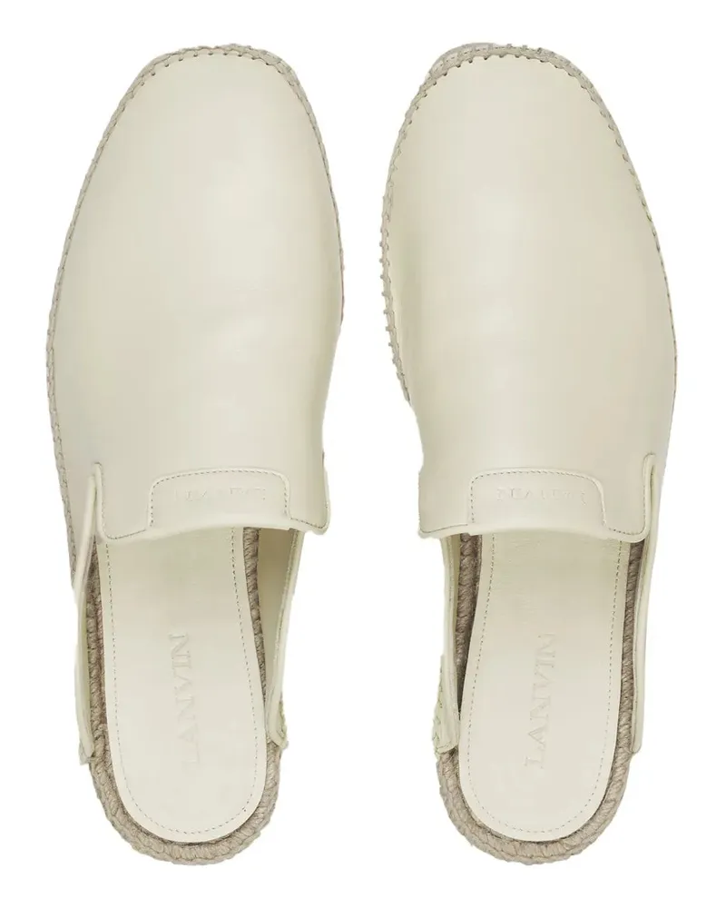 Lanvin Unisex Leather Espadrilles Cream Shoe Cream