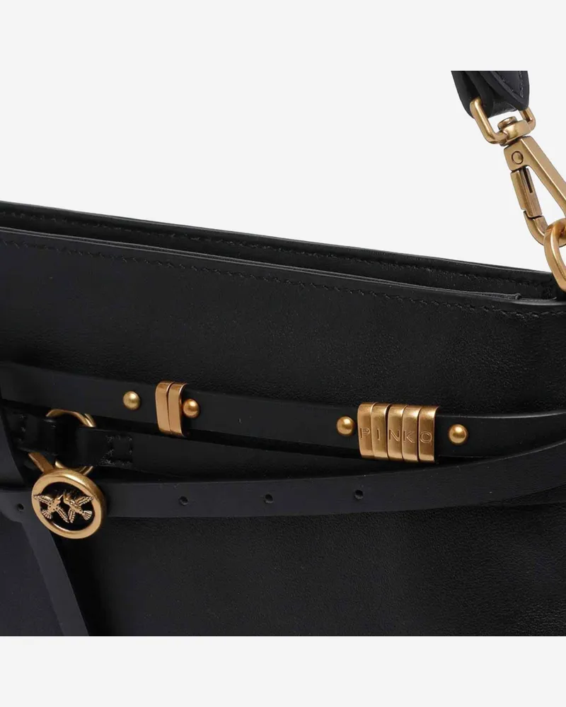 Pinko Women's Leather Shoulder Bag Black Black