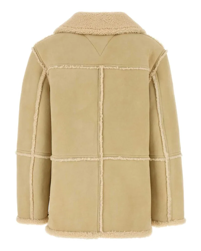 Bottega Veneta Women's Cream Shearling Coat Beige Exterior: Cappotti Beige
