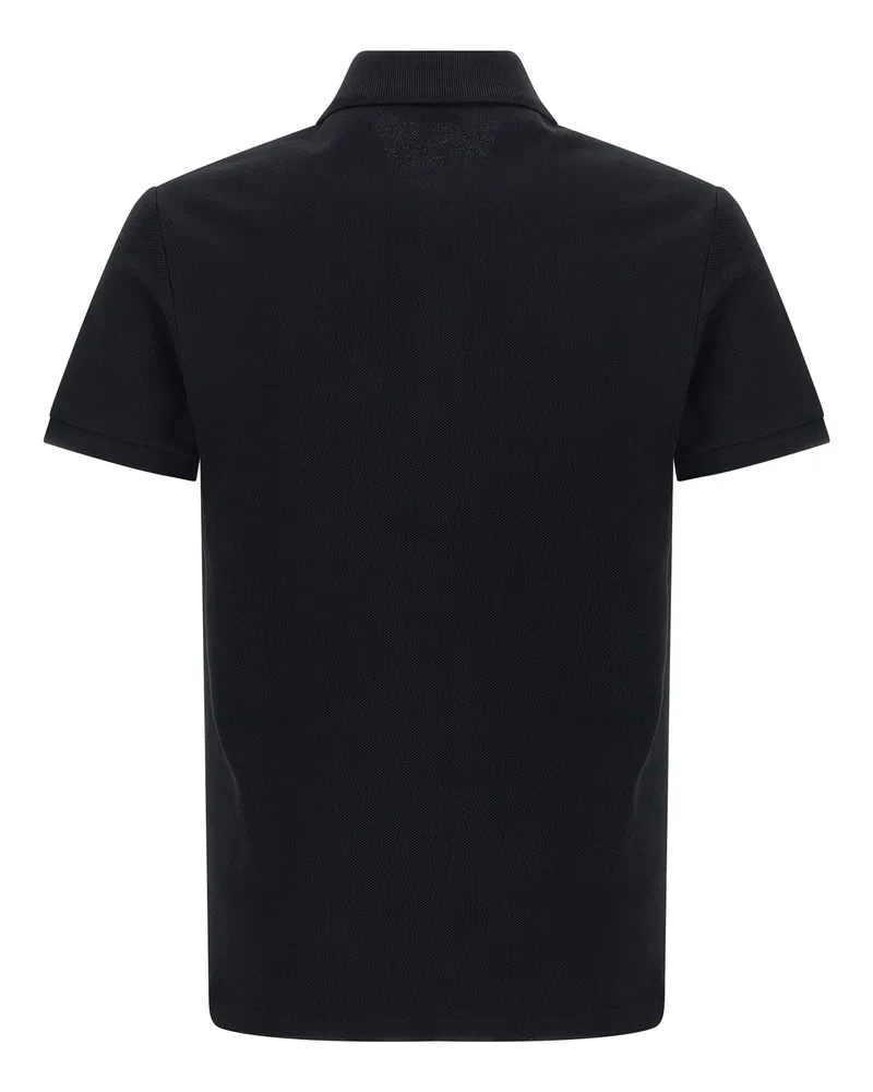 Balmain Logo-Embroidered Piqué Polo Shirt — Black Black