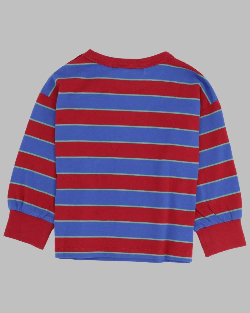 BOBO CHOSES Embossed Stripe T-Shirt — Red Red