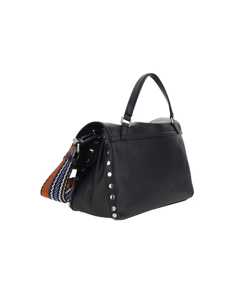 Zanellato Women's Handbag Postina Daily Black Calf Leather Handbags Hand Bags Black