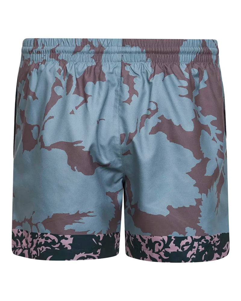 Dries van Noten Men Swim Shorts Printed Nylon Green Polyamide Beachwear Sea Clothing Multicolor
