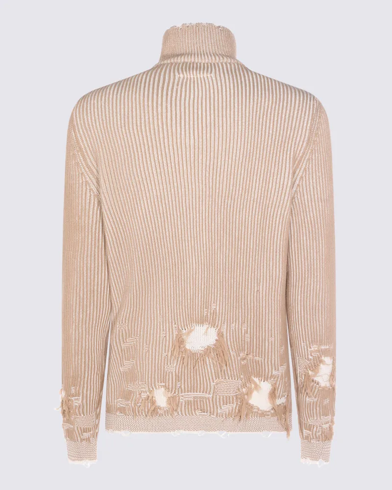Maison Margiela Men's Sweaters Camel-Chalk _wo Beige