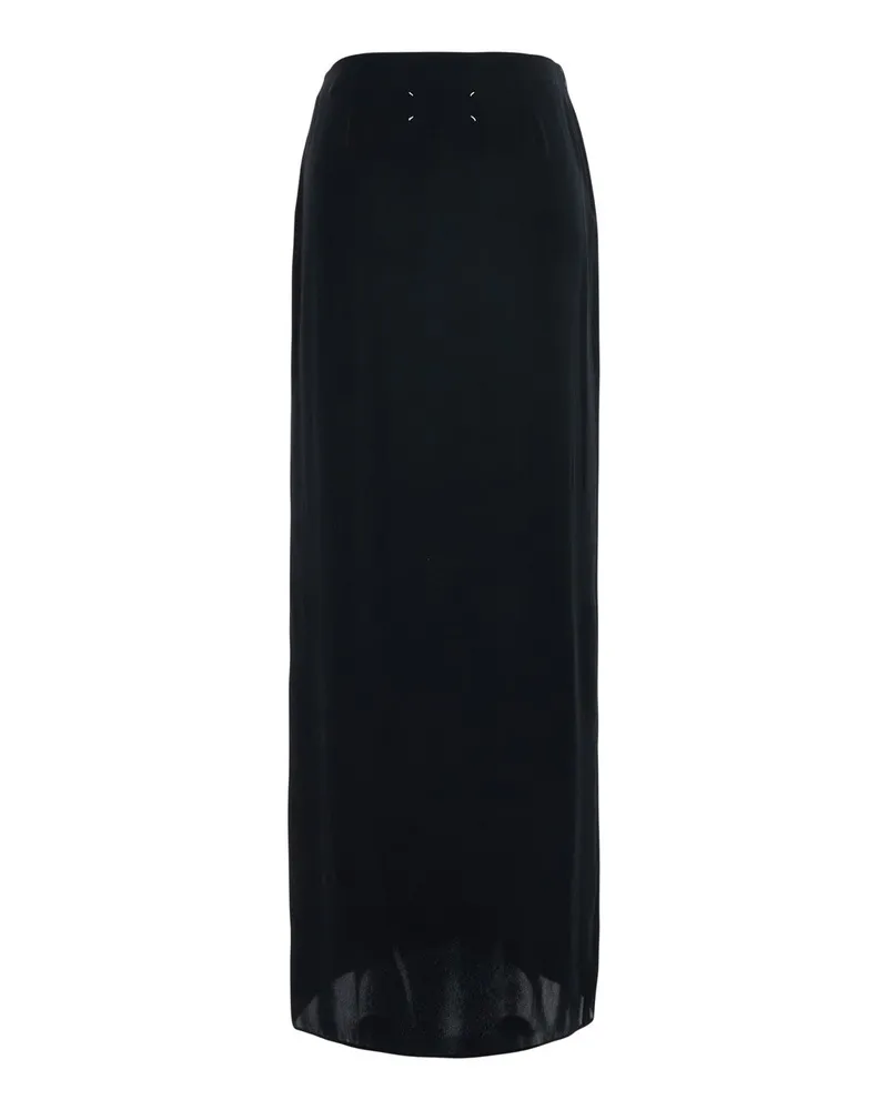Maison Margiela Women's Midi Skirt Silk-Acetate Black Black