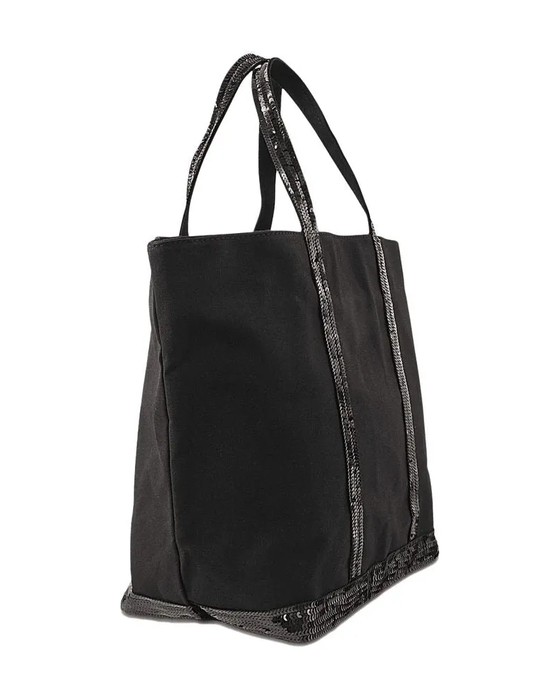 Vanessa Bruno Women's Black Canvas And Sequin Tote L + Zip Cotton Totes-shopping-bags Black