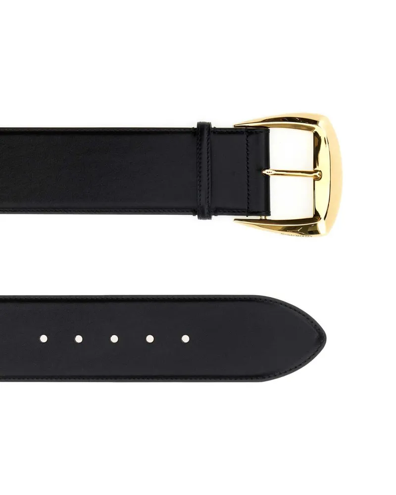 Alexander McQueen Women's Black Leather Belt Cinture Black