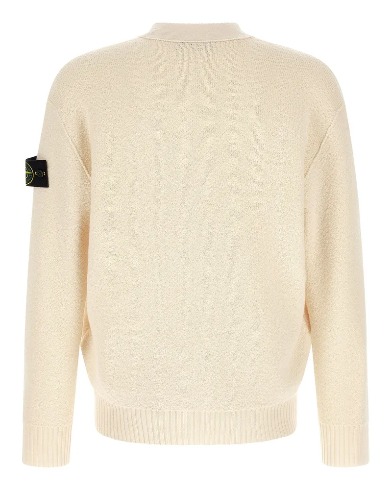 Stone Island Virgin Wool Cardigan — Cream Cream
