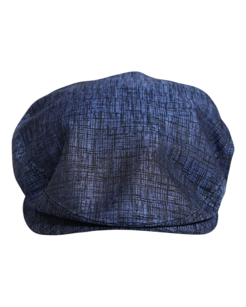 Dolce & Gabbana HAT9744 Cotton Stretch Flat Cap — Blue Blue