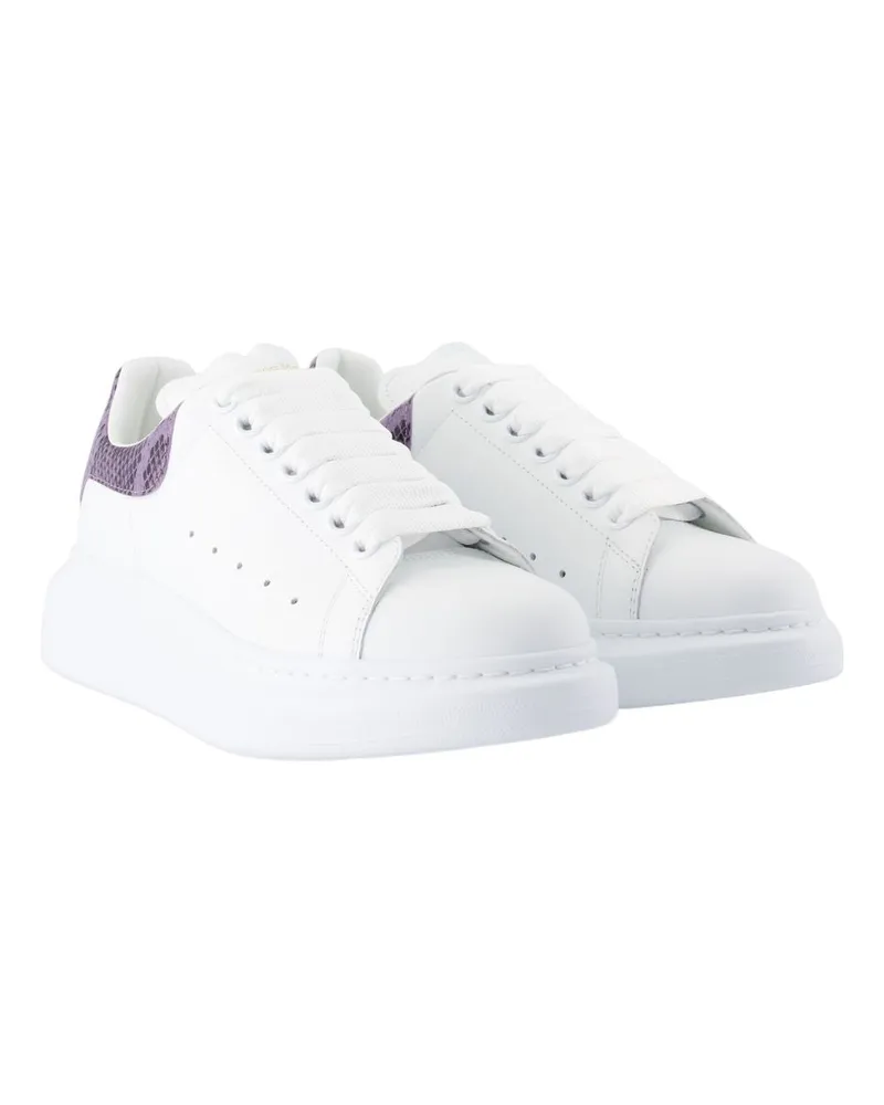 Alexander McQueen Women's Oversized Sneakers -  Leather White Calfskin Shoes White