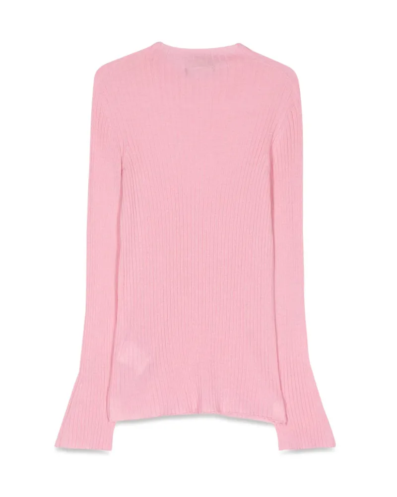 Versace Rib-Knit Virgin Wool Sweater — Pink Pink