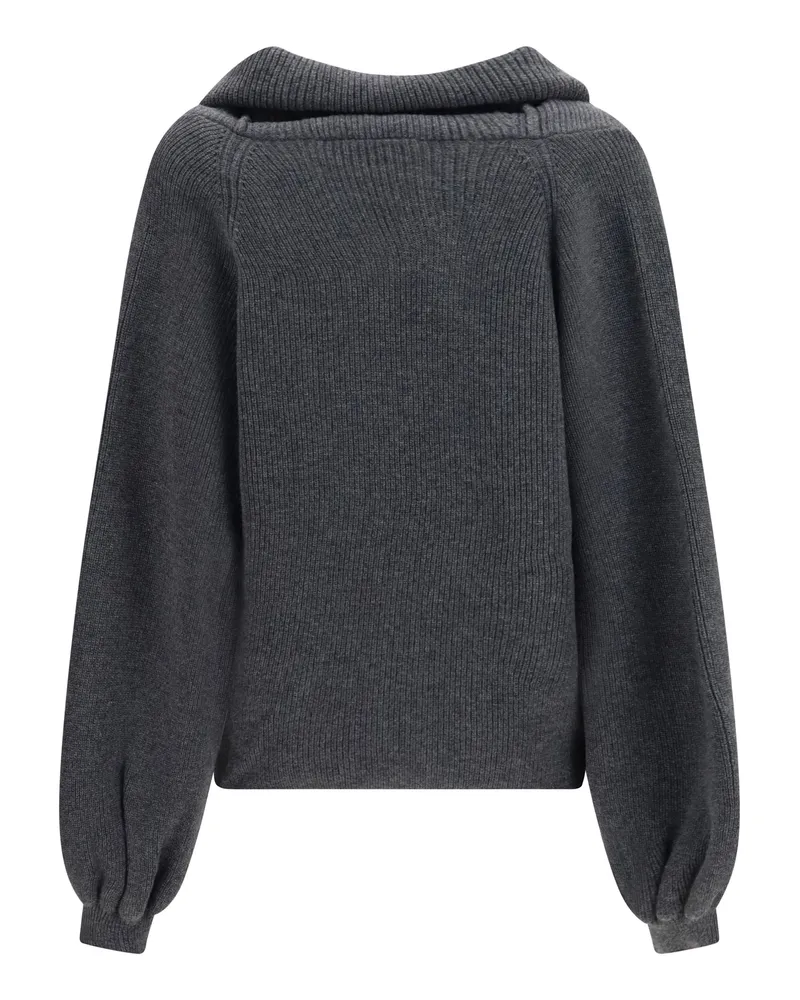 Dolce & Gabbana Women's Cropped Shawl Collar Cardigan With Wide Sleeves Canna Di Fucile Scur Merino Wool Ovis Aries Jacket Gray