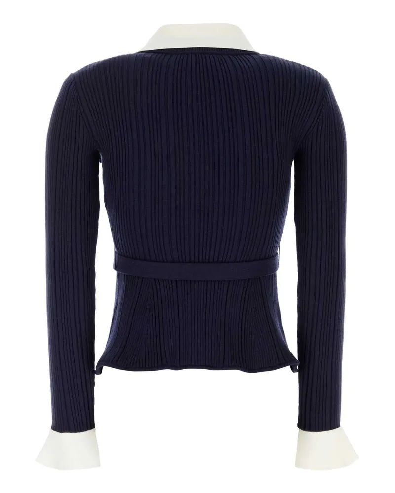 Self-Portrait Women's Navy Blue Knit Cardigan Maglieria Sweater Navy