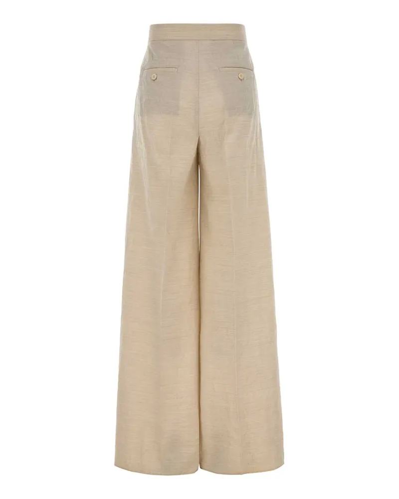Max Mara Virgin Wool Trousers — Beige Beige