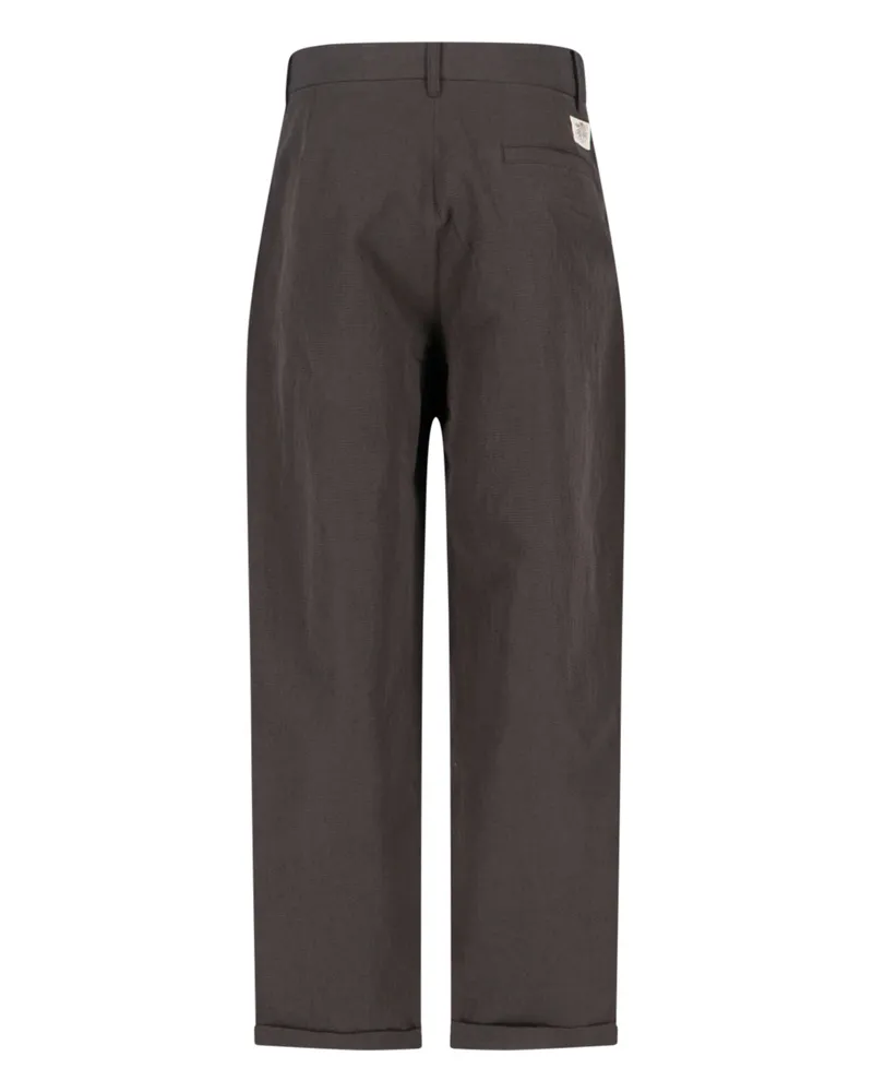 RANRA Men Trousers Brown Cotton Gray