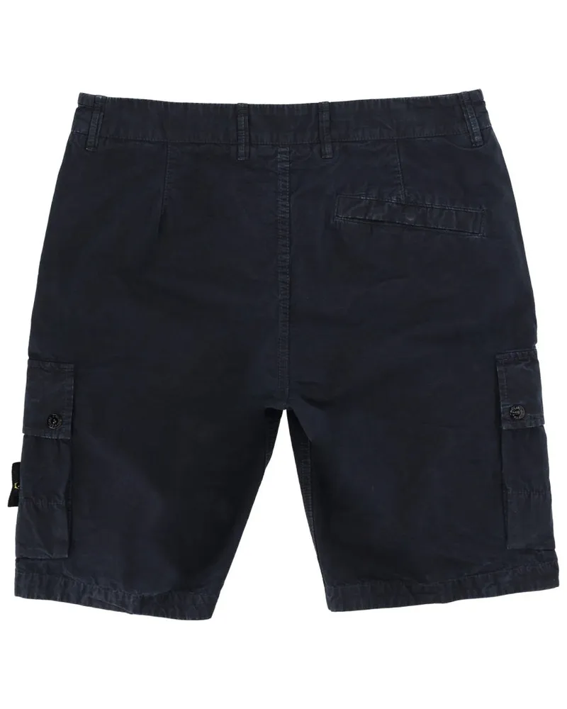 Stone Island Logo-Patch Cotton Cargo Shorts — Blue Blue