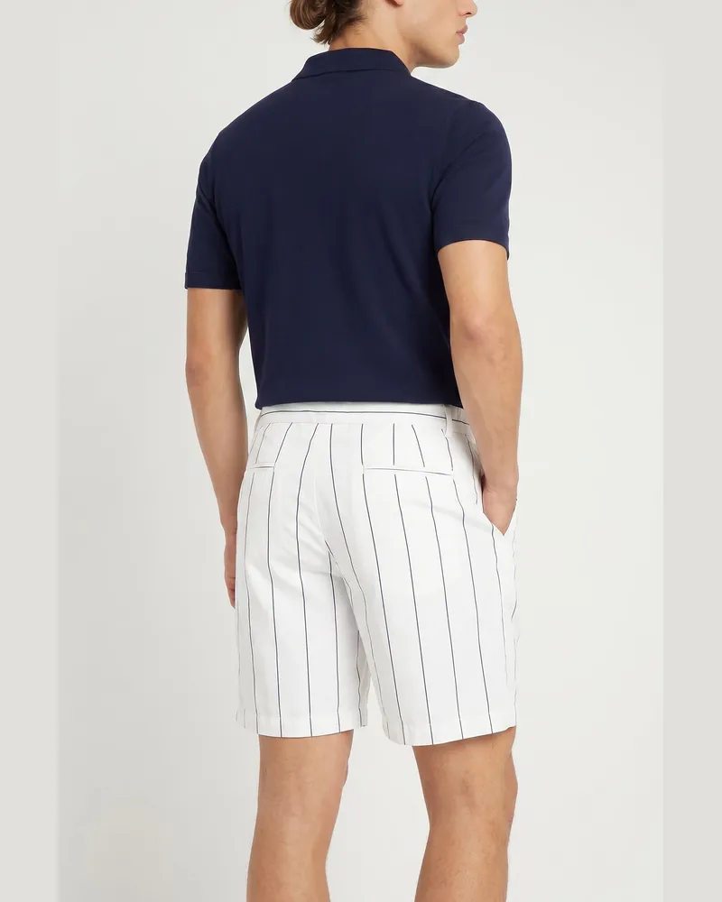 Brunello Cucinelli Striped Tailored Shorts — White White