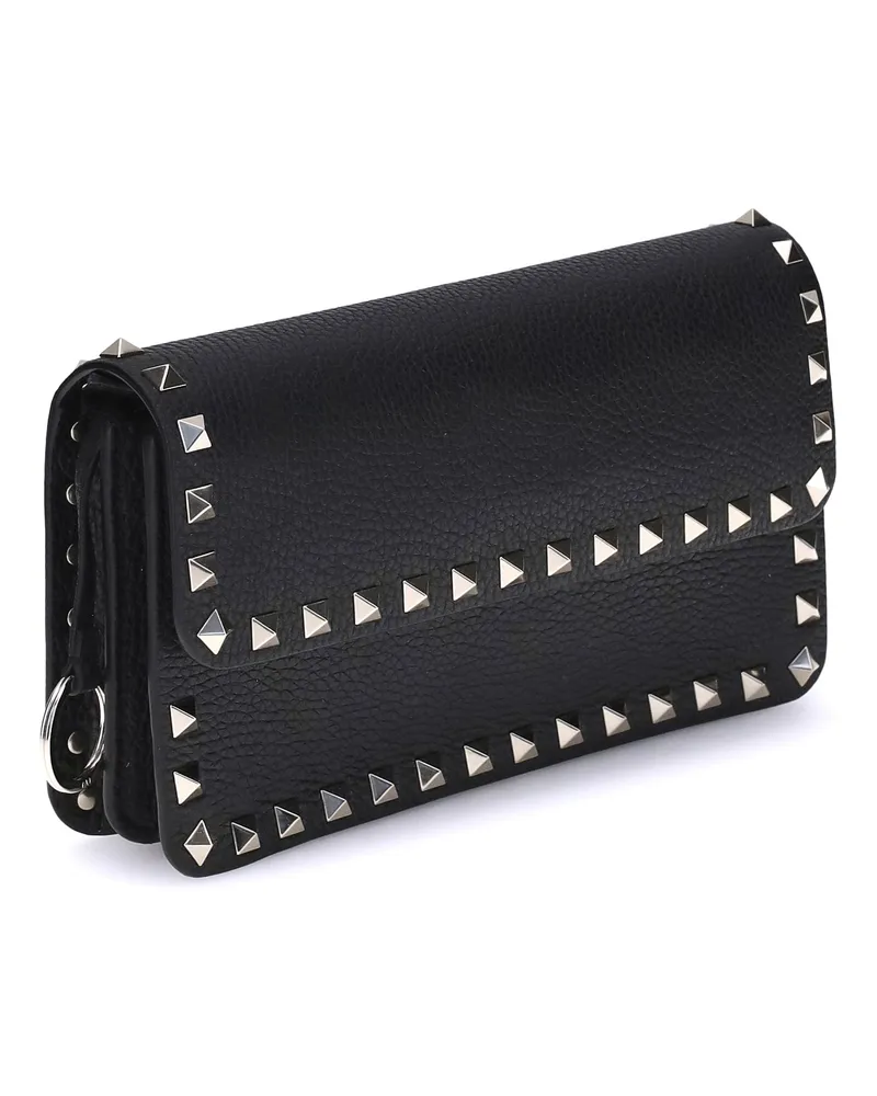 Valentino Garavani Women's Rockstud Wallet Bag Nero Calf Leather Bos Taurus Black