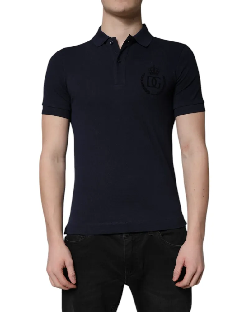 Dolce & Gabbana Cotton Collared Polo — Navy Navy