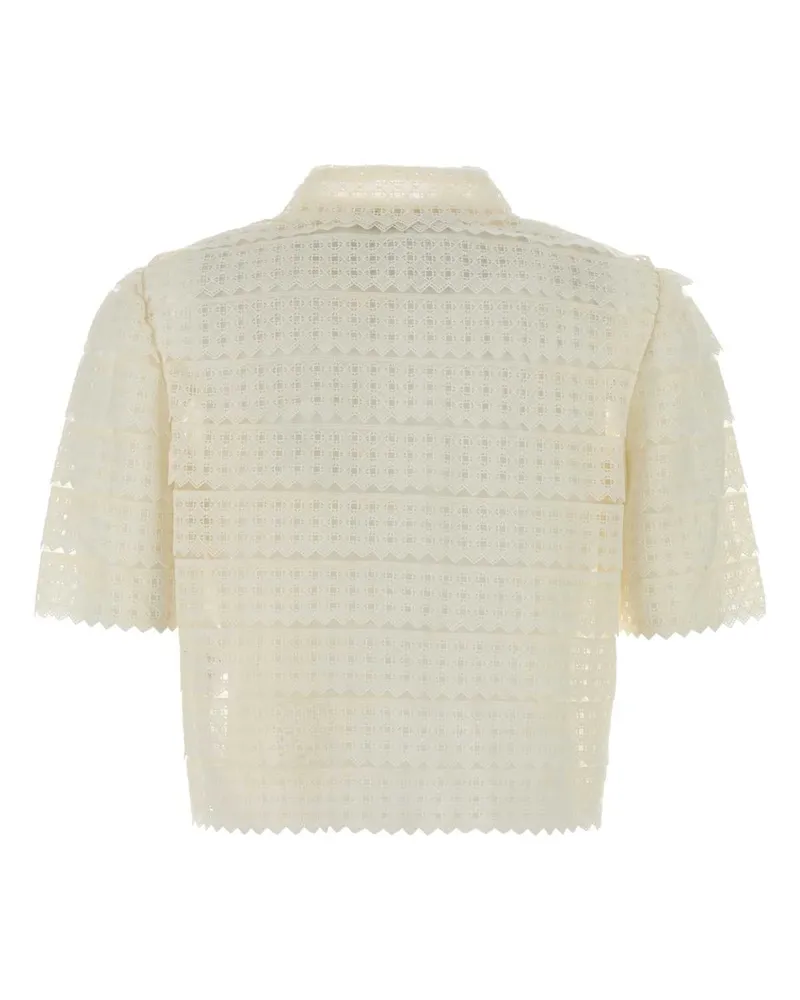 Frame Denim Lattice Shirt — Cream Cream